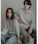『ユニセックス』スウェットライクハーフジップニット