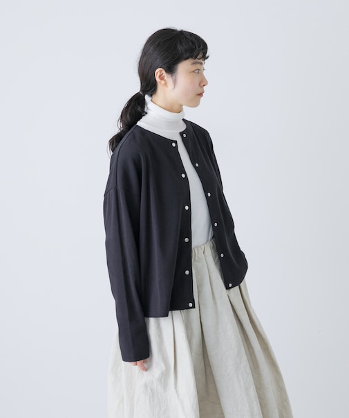 コットンフライススナップカーディガン