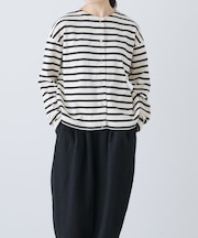 コットンフライススナップカーディガン