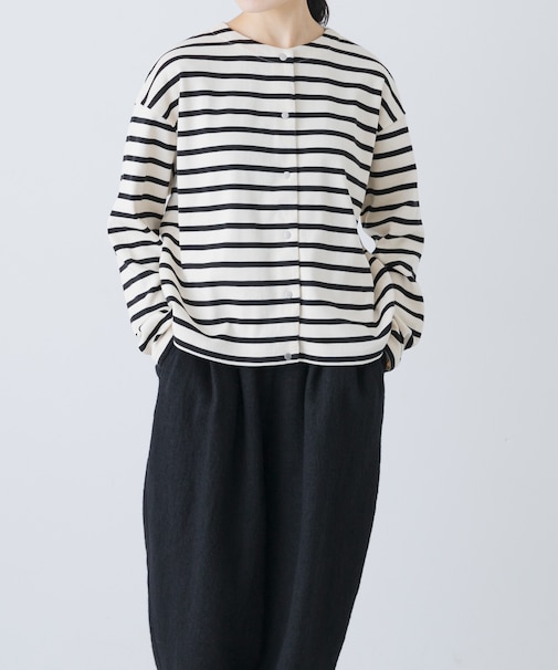 コットンフライススナップカーディガン