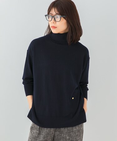 F by ROSSO　ウォッシャブル抗ピルタートルニット