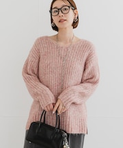 F by ROSSO　ミックス糸Vネックニット