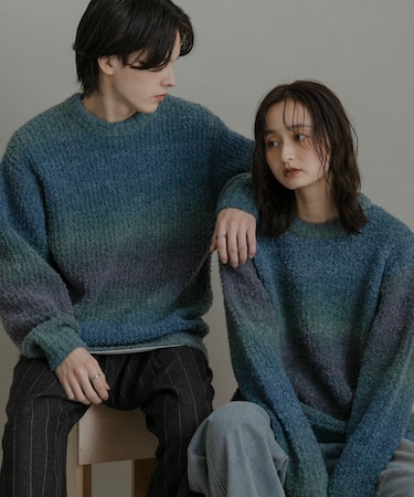 『ユニセックス』ブークレグラデーションニット