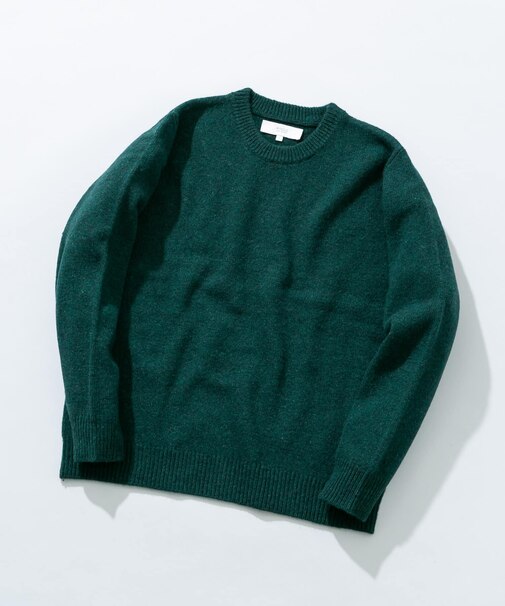 シェットランドウールクルーネックニット