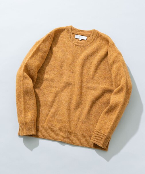シェットランドウールクルーネックニット