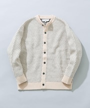 バーズアイ柄クルーニットカーディガン