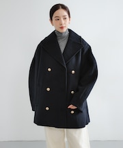 GANNI Peacoat Wool Midi Coat