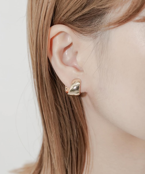 メタルワイドカーブイヤリング