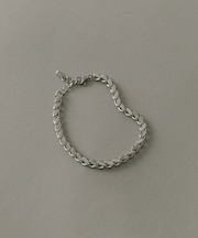 ステンレスリーフモチーフチェーンブレスレット