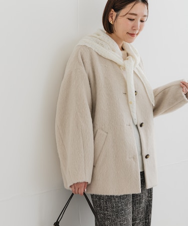 F by ROSSO 『UR TECH』シャギーノーカラーコート