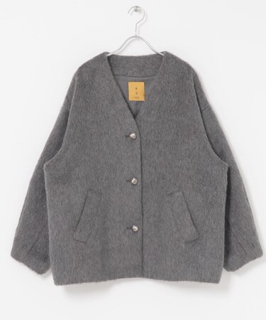 F by ROSSO　『UR TECH』シャギーノーカラーコート