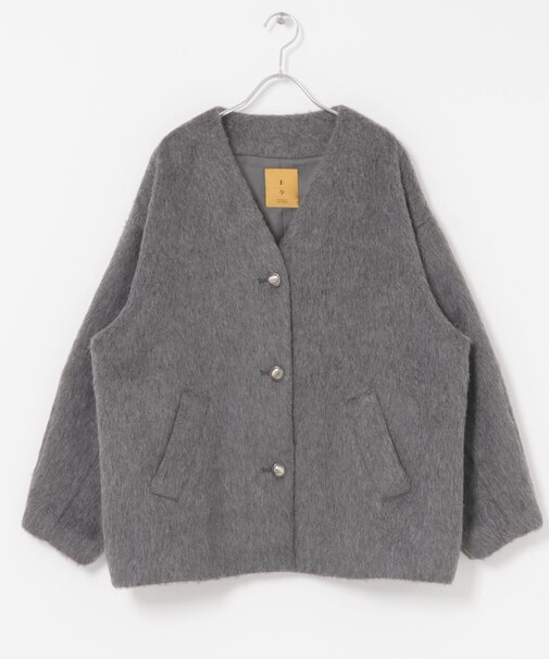 F by ROSSO　『UR TECH』シャギーノーカラーコート