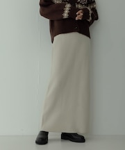 『WEB限定』『毛玉防止』ミラノリブIラインニットスカート