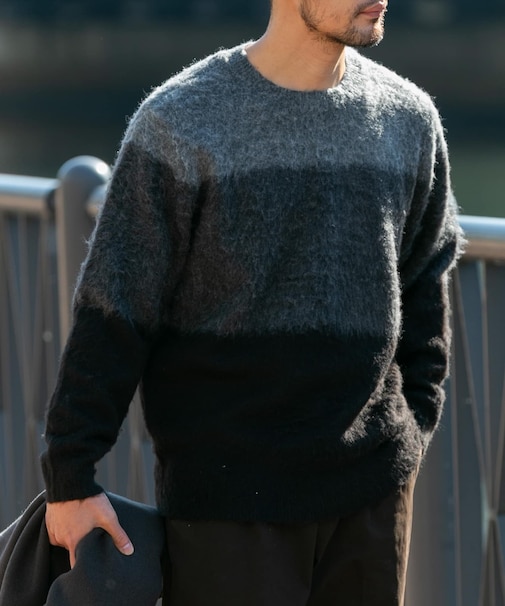 グラデーションシャギーニット