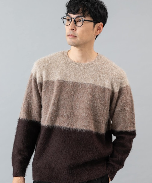 グラデーションシャギーニット