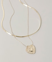 ハートプレートレイヤードネックレス