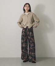 フラワープリントオーガンジーパンツ