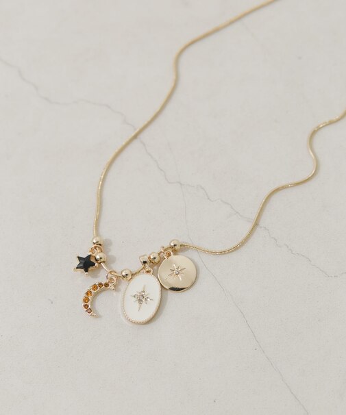 スパークルマルチチャームネックレス