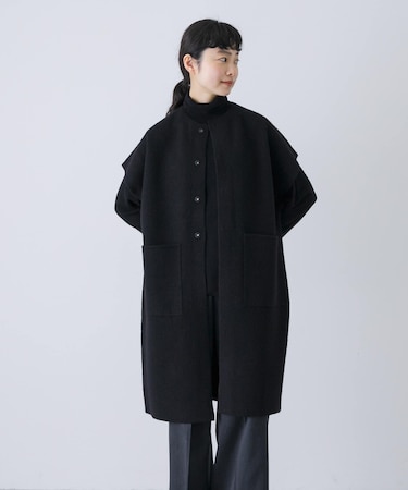 圧縮ウールフレンチロングジレ