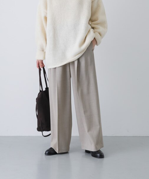 ウォッシャブルウールツイルパンツ