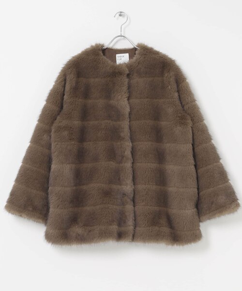 THINK FUR＊Bordar Fur Coatボーダーファーコート新品未使用 WLCVgoqpjo9P.jpg?width=768