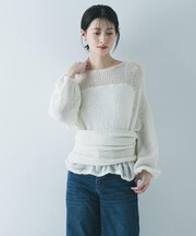 スパンコールモヘヤルーズニット