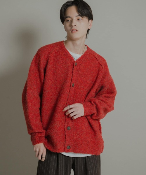 シャギー モヘヤ Vネック カーディガン｜ビューティー＆ユース