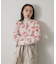 『洗濯可』ジャガードフラワーコンパクトニットカーディガン
