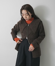 『洗濯可』ドロップカラージップセーター