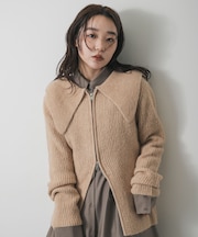 『洗濯可』ドロップカラージップセーター