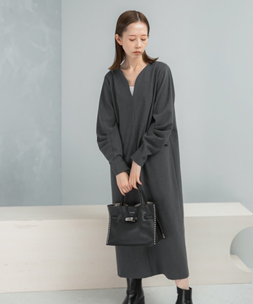 タックスリーブストレートワンピース