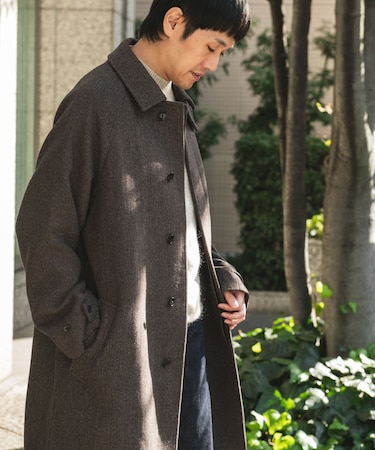 ウールメルトンステンカラーコート