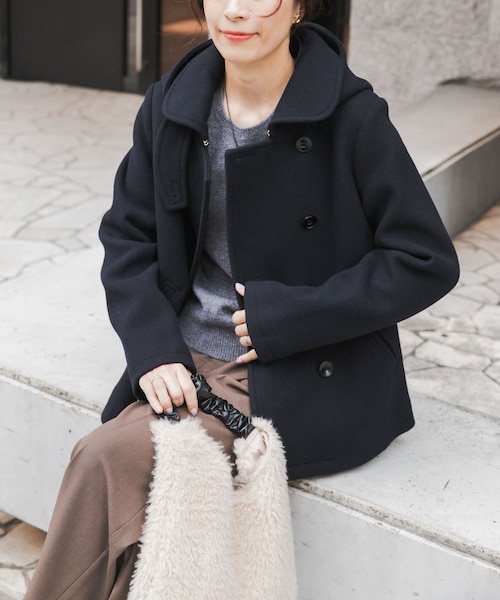 タグ付新品★アーバンリサーチドアーズ　ショールカラー2WAYショートコート　黒 ショールカラー2WAYショートコート｜アーバンリサーチの通販｜&mall