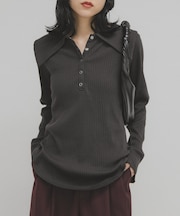 セーラーカラーリブカットソー