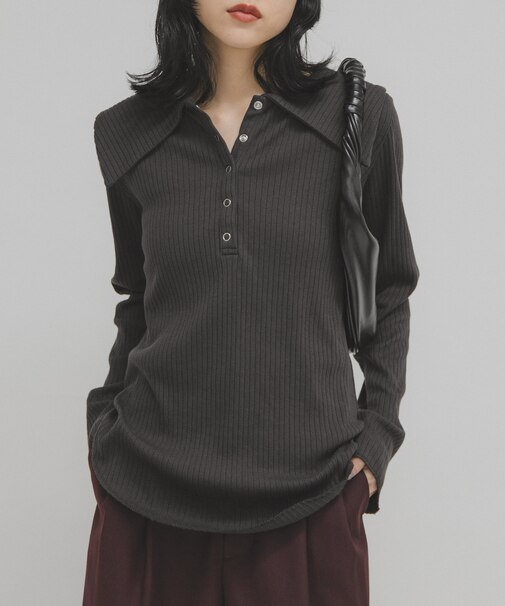 セーラーカラーリブカットソー