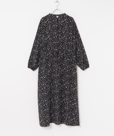 小花柄ドロストワンピース