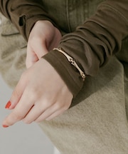 メタルバーデザインチェーンブレスレット