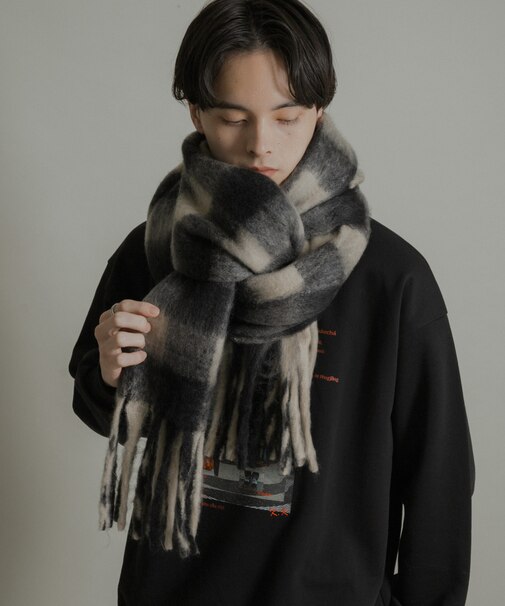 ブロックチェックボリュームマフラー