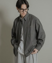 ニュアンスチェックロングスリーブネルシャツ