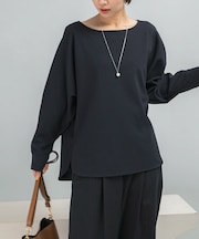 ニットジョーゼットドルマンプルオーバー