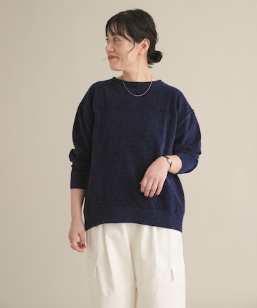 『WEB/一部店舗限定』モールヤーンボートネックニット