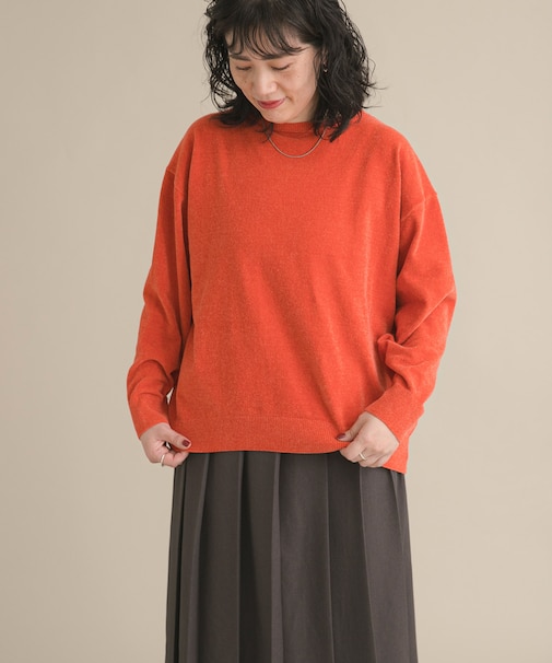 『WEB／一部店舗限定』モールヤーンボートネックニット