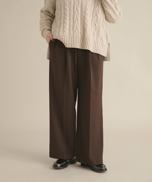 センタープレス調整可能パンツ チョコレートブラウン センタープレス調整可能パンツ チョコレートブラウン 秋のブラウン