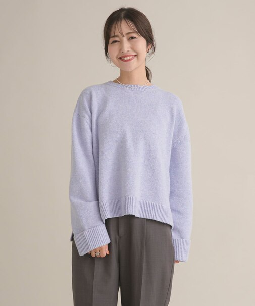 『WEB/一部店舗限定』ターンバック袖ショート丈ニット