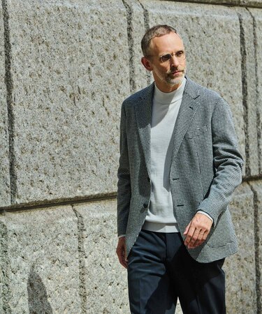 LIFE STYLE TAILOR　千鳥柄ツイードジャケット
