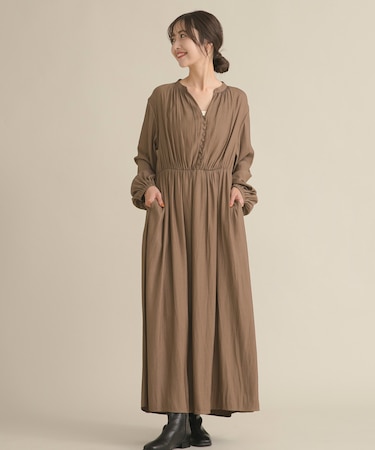 『WEB/一部店舗限定』切替ギャザーフレアワンピース