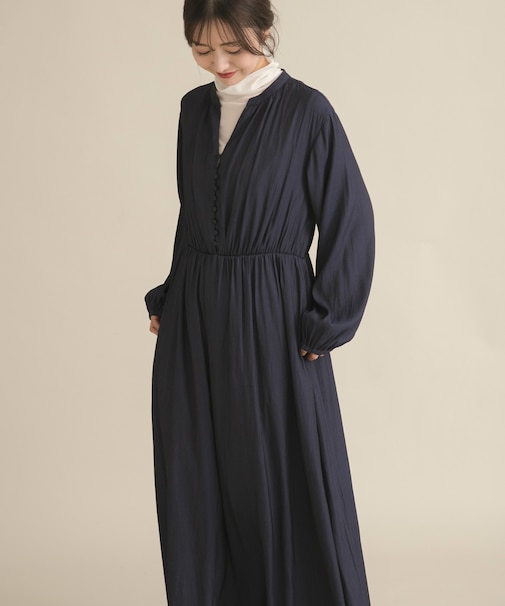 『WEB/一部店舗限定』切替ギャザーフレアワンピース