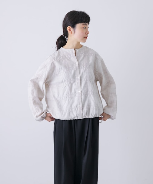 シャドーチェックドロストカーディガン