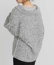 鹿子編みスキッパー衿ニット