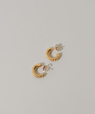 ステンレスヴィンテージライクフープピアス